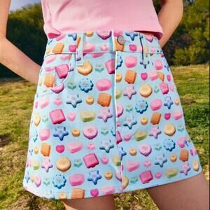 New Lisa Says Gah Polly Pocket 90s Y2K Doll Pastel Throwback Denim Mini Skirt -S